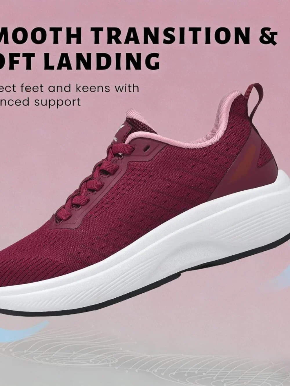 Women's Purple Red Walking Shoes Slip On Comfortable Running Tennis Sneakers
